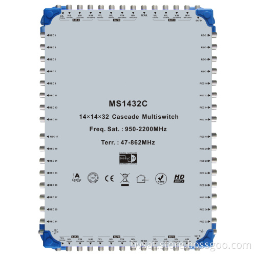 Turkey Market Professional 47-2250 Mhz 14 Input 14 Output 32 Subscriber Cascade Satellite Multiswitch